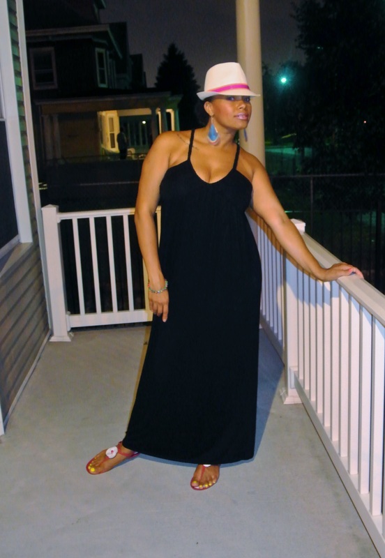Alicia Gibbs Maxi Dress + Neon Detailed Fedora