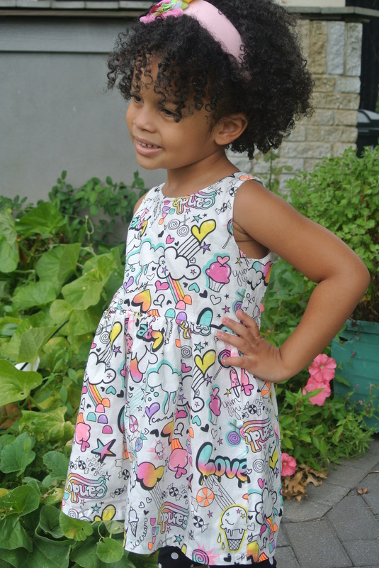 Mini Chica Fashion: Candy Pop Print Dress + Polka Dot Leggings