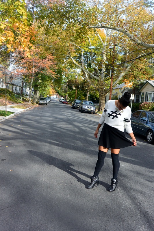 Styled By Lumia: Hashtag Sweater + Skater Skirt #chicafashionblog