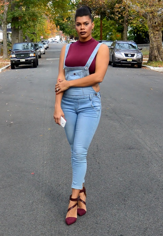 Chica Fashion: #StyledByLumia Look 3: Turtle Neck Crop Top + Skinny Overalls 