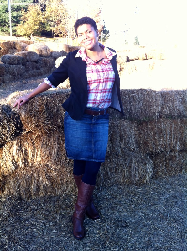 OOTD: Pumpking Picking in My Jean Skirt and Riding Boots