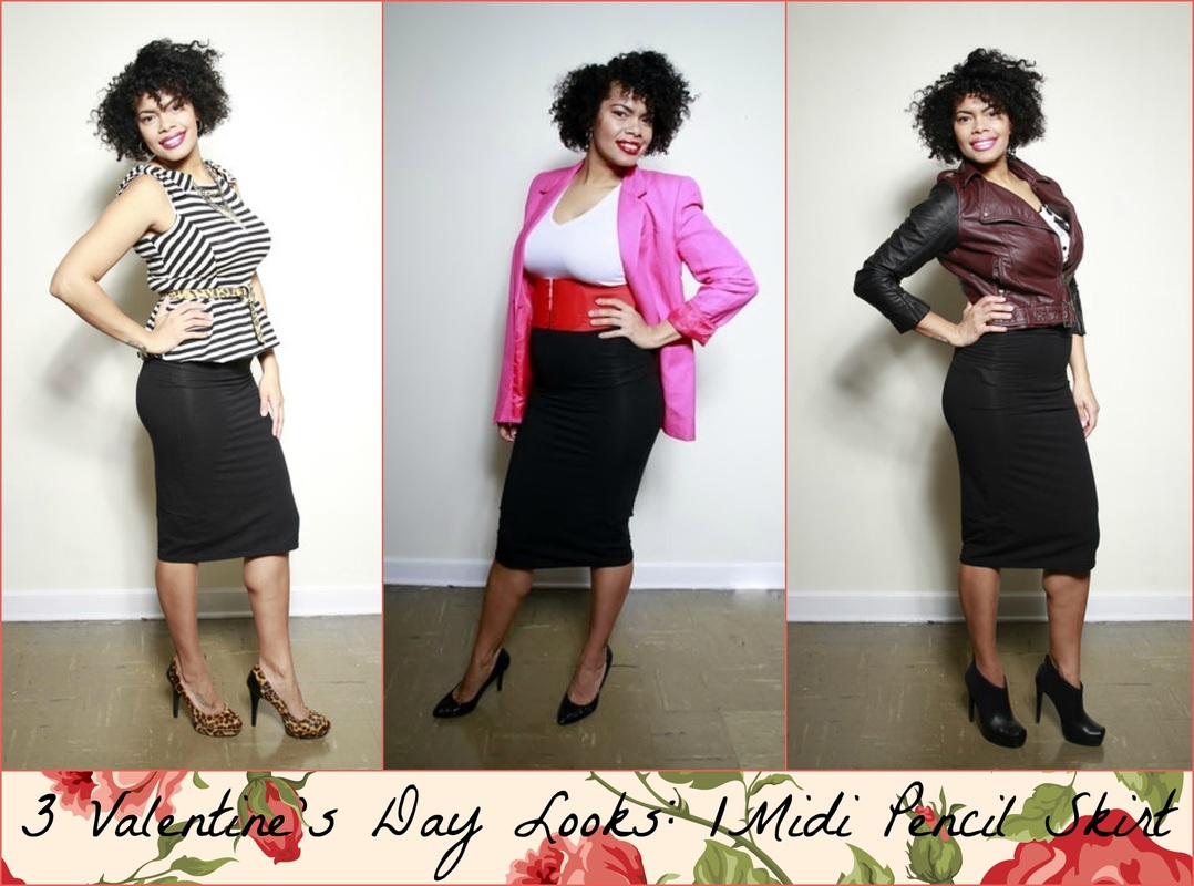 Alicia Gibbs: Chica Fashion: Three Valentine's Day Outfuts: One Midi Pencil Skirt