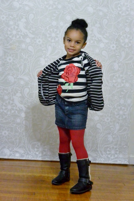Kid's Fashion Fridays: Striped Blazer + Denim Skirt #ChicaFashionBlog