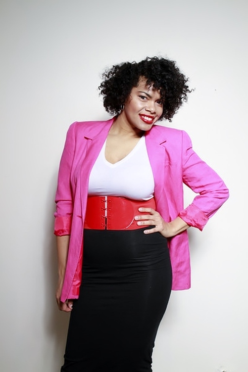 Alicia Gibbs: Valentine's Day Outfit Idea: Stripe Peplum + Midi Pencil Skirt