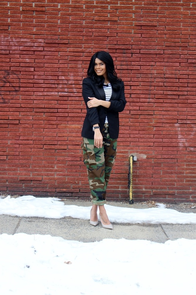 Alicia Gibbs: Thrifted Men's Wear: Tuxedo Blazer + Military Camo Pants #ChicaFashionBlog