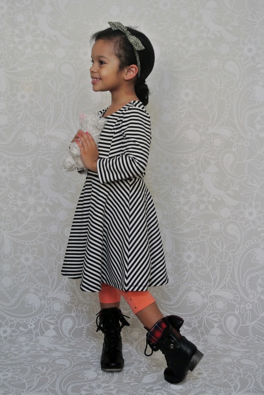 Chica Fashion: Mini Chica Fashion: Striped Skater Dress + Combat Boots