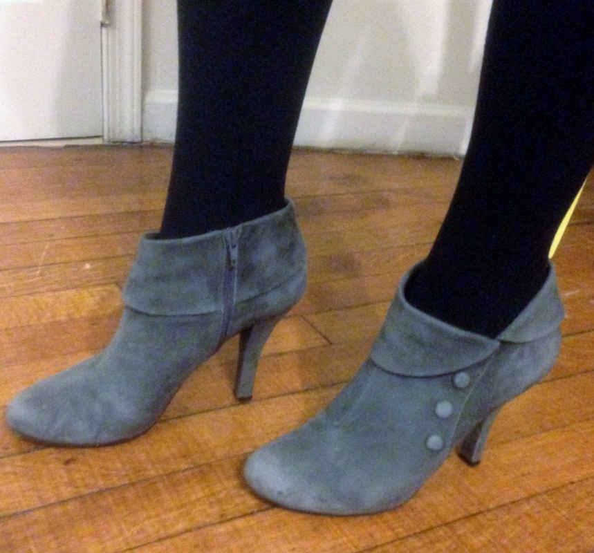 gray suede booties