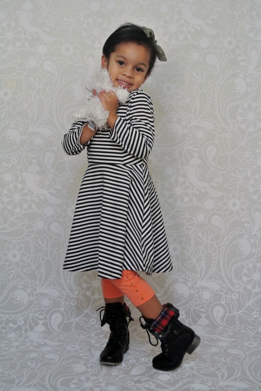 Chica Fashion: Mini Chica Fashion: Striped Skater Dress + Combat Boots
